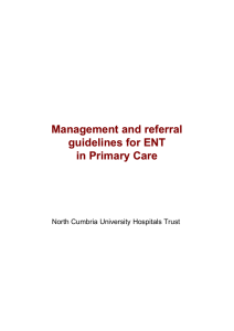 Management and referral guidelines for ENT in Primary Care