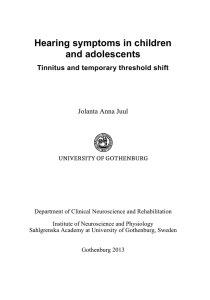 Hearing symptoms in children and adolescents  Tinnitus and temporary threshold shift