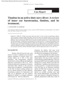Tinnitus in an active duty navy diver: A review treatment.
