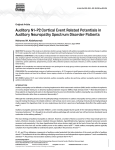 Auditory N1-P2 Cortical Event Related Potentials in Mohamed M. Abdeltawwab Original Article