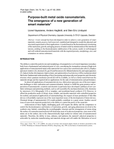 Purpose-built metal oxide nanomaterials. The