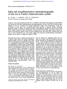 Infra-red transillumination stereophotography of the iris in Fuchs`s