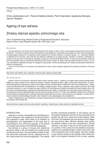 Ageing of eye adnexa Zmiany starcze aparatu ochronnego oka