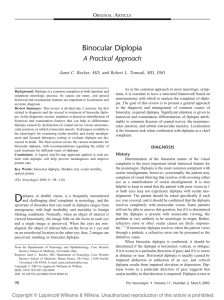 Binocular Diplopia