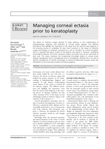 Managing corneal ectasia prior to keratoplasty