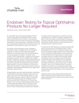 Endotoxin Testing for Topical Ophthalmics No Longer Required