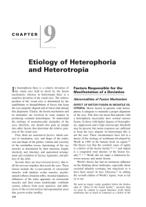 Etiology of Heterophoria and Heterotropia