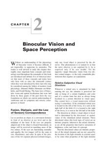 Binocular Vision and Space Perception