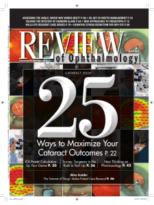 Ways to Maximize Your Cataract Outcomes P. 22