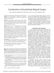 Complications of Keratolimbal Allograft Surgery