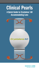 PDF Bausch + Lomb Crystalens - Ophthalmologist Pearls