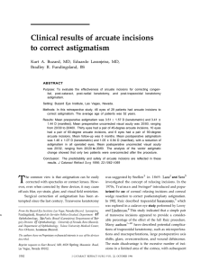 Clinical results of arcuate incisions to correct astigmatism