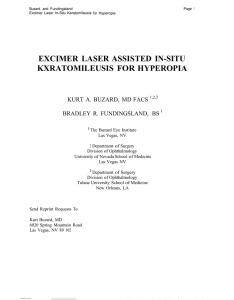 excimer laser assisted in-situ kxratomileusis for