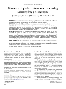 Biometry of phakic intraocular lens using Scheimpflug