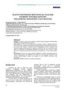 acute posterior multifocal placoid pigment epitheliopathy following