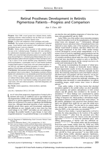 Retinal Prostheses Development in Retinitis