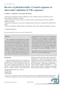 Review of photokeratitis: Corneal response to ultraviolet radiation