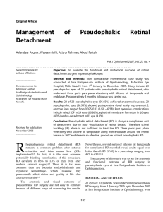 Management of Pseudophakic Retinal Detachment