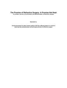 The Promise of Refractive Surgery: A Promise Not Kept