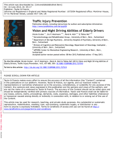 Traffic Injury Prevention Vision and Night Driving Abilities of Elderly
