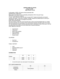 HERPES SIMPLEX UVEITIS Lijing Yao, MD Agha Hassan Feroze