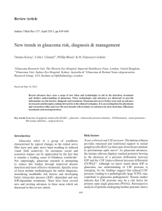 New trends in glaucoma risk, diagnosis &amp; management Review Article