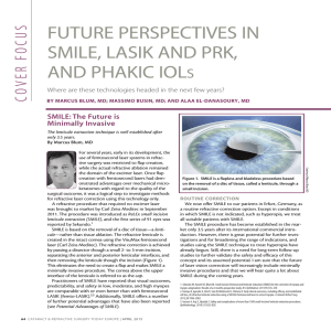 FUTURE PERSPECTIVES IN SMILE, LASIK AND PRK, AND