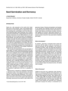 Seed Germination and Dormancy