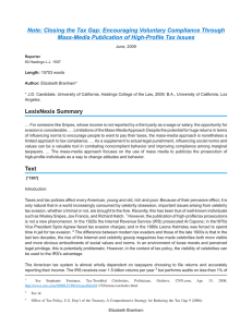 Note: Closing the Tax Gap: Encouraging Voluntary Compliance