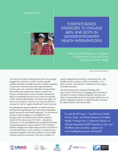 Evidence-based Strategies to Engage Men and Boys in Gender