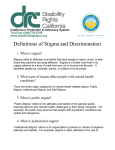 Definitions of Stigma and Discrimination