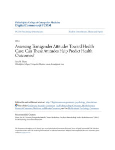 Assessing Transgender Attitudes Toward Health Care: Can These