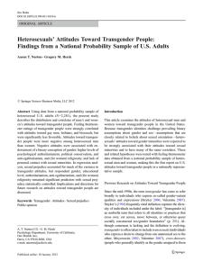 ’ Attitudes Toward Transgender People: Heterosexuals