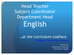 English Head Teacher Subject Coordinator Department Head