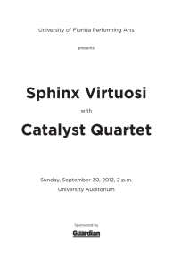Sphinx Virtuosi Catalyst Quartet - University of Florida Performing Arts