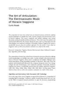 The Art of Articulation: The Electroacoustic Music of Horacio Vaggione