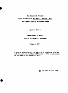 Department of Music McGill University, Montreal A thesis submitted