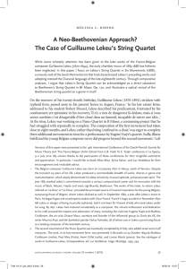 The Case of Guillaume Lekeu`s String Quartet