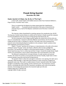 Prazak String Quartet - San Antonio Chamber Music Society
