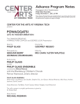 Advance Program Notes - Center for the Arts at Virginia Tech