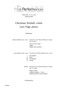 Christian Tetzlaff, violin Lars Vogt, piano