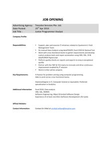 Tessolve Services Pte Ltd - Junior Programmer Analyst