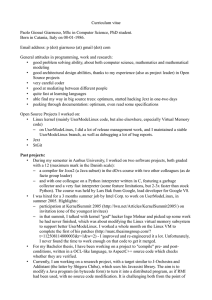 Curriculum vitae Paolo Giosué Giarrusso, MSc in Computer Science