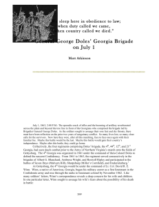 General George Doles` Georgia Brigade on July 1