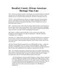 Beaufort County African American Heritage Time Line