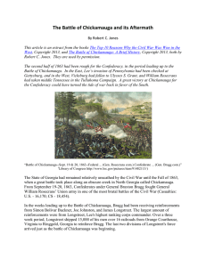 The Battle of Chickamauga and its Aftermath