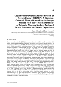 Cognitive Behavioral Analysis System of Psychotherapy (CBASP): A