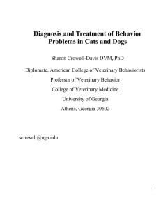 Diagnosis and Treatment of Behavior Problems in Cats and Dogs