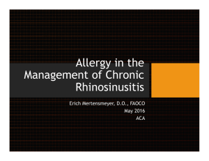 Allergy in the Management of Chronic Rhinosinusitis