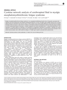 Cytokine network analysis of cerebrospinal fluid in myalgic